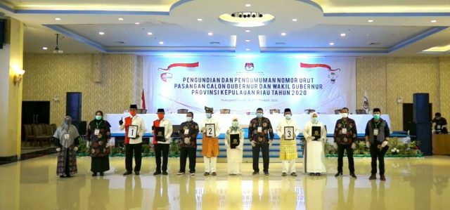 KPU Kepri Tetapkan Nomor Urut Tiga Paslon