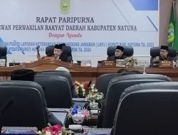 Ketua DPRD Natuna Pimpin Paripurna Pidato LKPJ Bupati 2023 dan Usulan Ranperda 2024