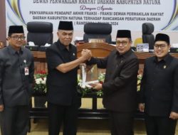 DPRD Natuna Gelar Paripurna Pandangan Akhir Fraksi Tentang Pencabutan Lima Perda