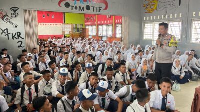 Polsek Binut Bekali Peserta MPLS SMKN 1 Soal Bahaya Game & Judi Online Hingga Narkoba