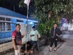 P2KR Pasang Ratusan Bendera Merah Putih Hiasi Kota Ranai
