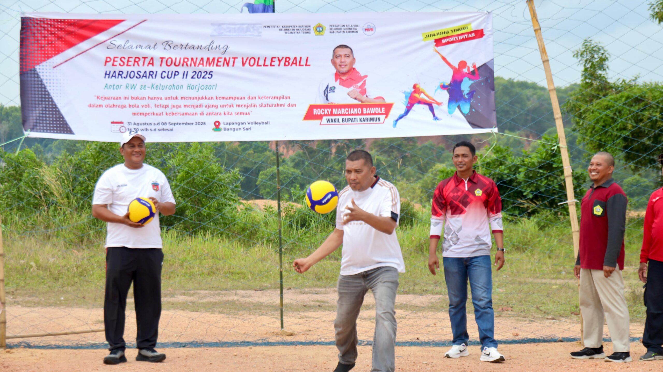 Rocky Marciano Bawole Buka Turnamen Bola Voli Harjosari Cup 2