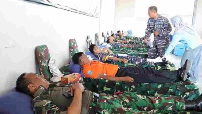 HUT ke-78 Kopasgat: Denhanud 477 Natuna Gelar Aksi Donor Darah, Kumpulkan Puluhan Kantong Darah