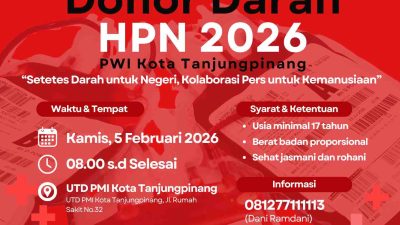 PWI Tanjungpinang Gandeng TNI-Polri dan PMI Gelar Donor Darah Masal