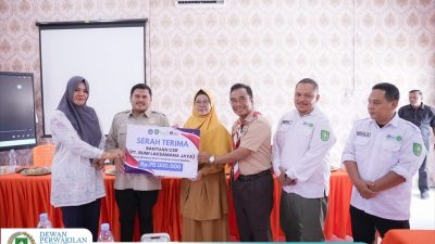 Dukung Fasilitas Ibadah, Ketua DPRD Bengkalis Salurkan CSR PT BLJ ke SMAN 9 Mandau