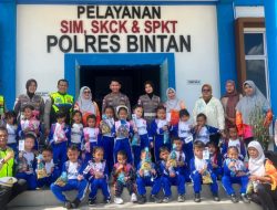 Puluhan Anak TK Angkasa Ditanamkan Taat Berlalu Lintas Sejak Dini Di Satlantas Polres Bintan