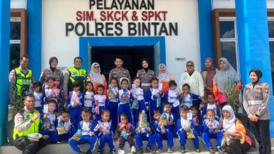 Puluhan Anak TK Angkasa Ditanamkan Taat Berlalu Lintas Sejak Dini Di Satlantas Polres Bintan