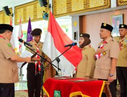 Resmi Dikukuhkan Kwarda Riau, Bupati Kasmarni Nakhodai Kamabicab Pramuka Bengkalis