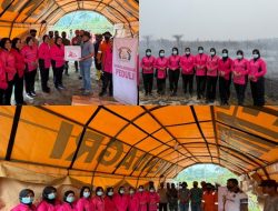 Gerak Cepat Bhayangkari perduli Berikan langsung Bantuan Kepada Petugas Karhutla di Posko Batubi