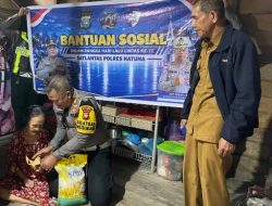 Berbagi Kepada Warga Kurang Mampu Jadi Semboyan Satlantas Polres Natuna Peringati Hari Lalu Lintas ke-71
