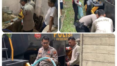Aksi Peduli Kembali Ditunjukan Anggota Polri Salurkan Air Bersih Gratis Bagi Warga Membutuhkan