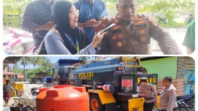 Respons Cepat Tim Penyaluran Air Bersih Polres Natuna, Tangani Krisis Air Bersih Di Pasar Ikan Ranai